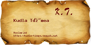 Kudla Tímea névjegykártya